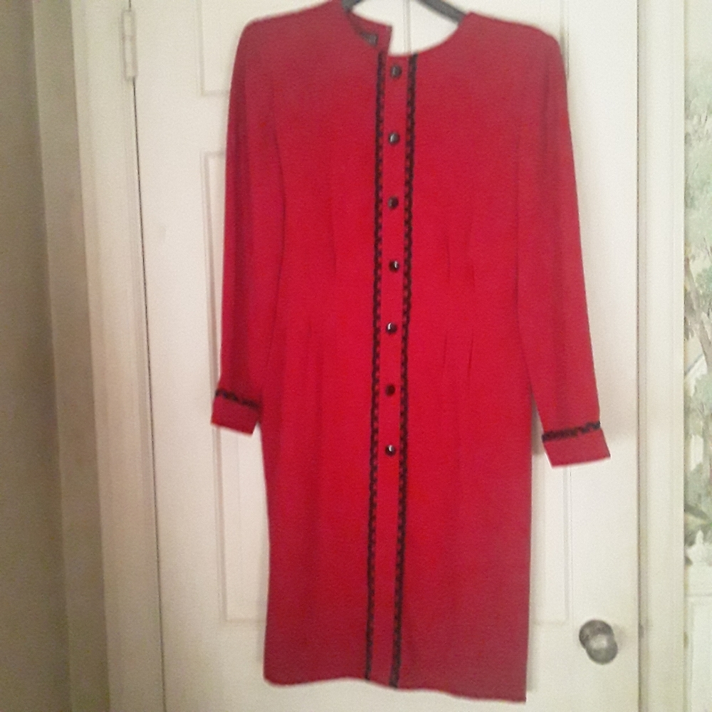 Vintage Debra Michael's Red and black dress 10